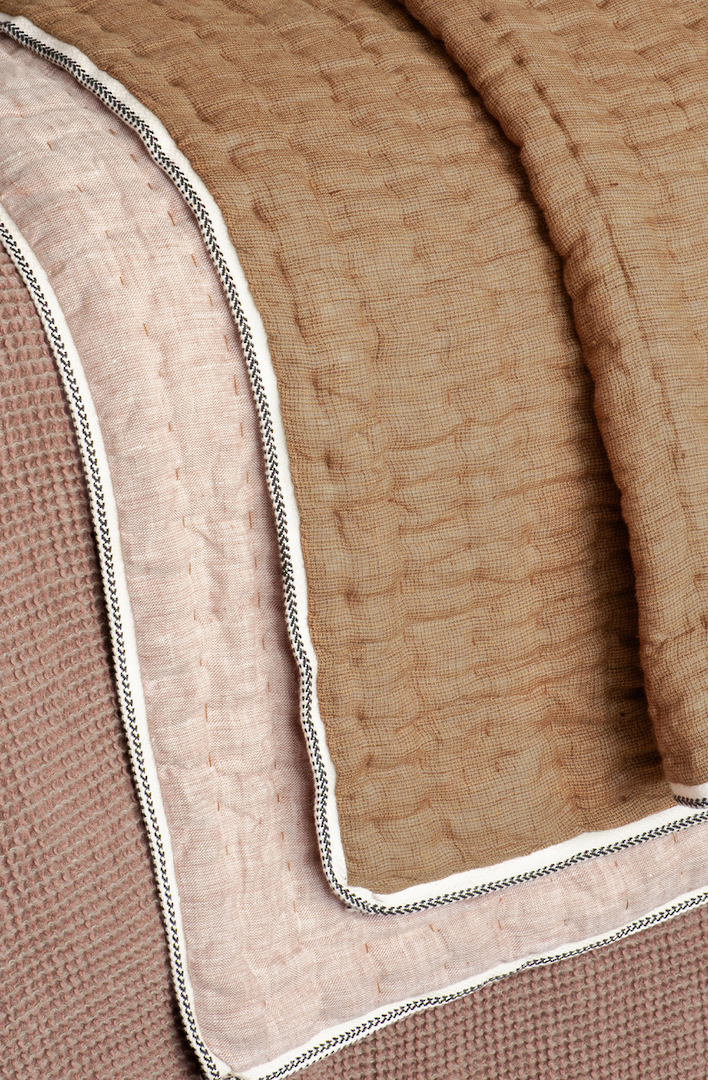 Bianca Lorenne Appetto Nutmeg Coverlet | Luxury Linen Coverlet NZ image 2